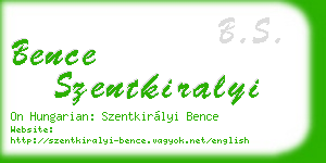 bence szentkiralyi business card