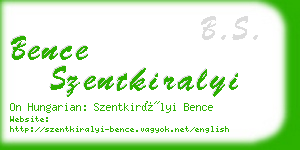 bence szentkiralyi business card